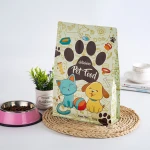 100PCS Eco-friendly Plastic Zipper Top Flat Bottom Aluminum Foil  1Kg Cute Design  Laminated Cat Food Packaging  Pouch Bags