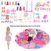 106PCS Puzzle girl boy play house toy Doll Accessories Children House Toys BABY CLOTH Dress Clothes For Barbie Doll