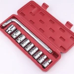 10pcs Manufacturer Outlet Hand Tool Kits Quick Ratchet 10pcs 1/2"dr. Socket Set With Ratchet Handle