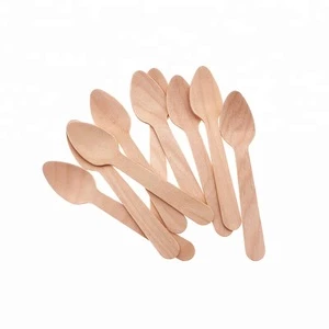 110mm Small Size Disposable Wooden Spoon in Bulk for Ice Cream Tasting