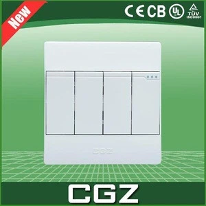 110V-240V 4 gang 1 way wall switch light switch with CE approval