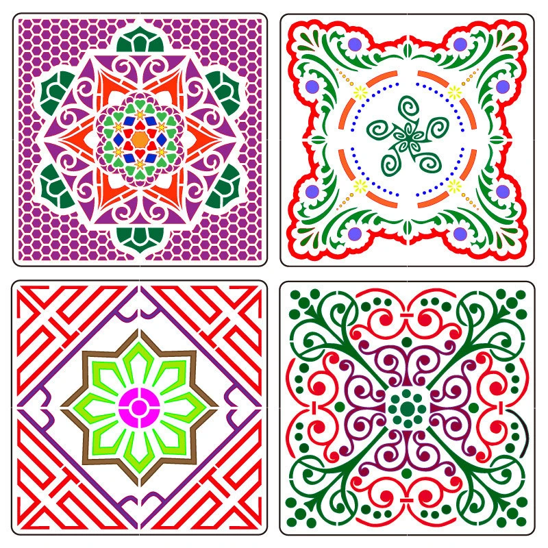 12 Pack Mandala Dot Painting Stencils for DIY Painting Art Projects Drawing Design Stencils