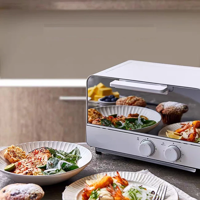 12L Portable Mini Electrical Toaster Oven Bread Baking Metal Toaster Oven with Tempered Glass