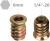 Import 1/4&quot;-20 x 15mm Furniture Screw in Nut Threaded Wood Inserts Bolt Fastener  Assortment from China