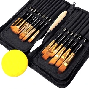 15 Acrylic oil 1 Palette Knife 2 Foam Gift for Kids Beginners Adults Professional paint brushed set