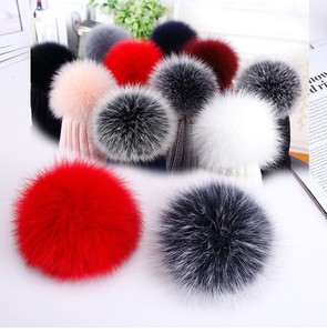 15cm Pom Pom  elastic For Beanie Hats, Wholesale Snap On Pompom, Detachable Faux Fur Ball/ Fake Fur Pompoms For Keyring / Bag