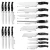 Import 17 Piece  Kitchen Knife Set with Block and Sharpener Forged Triple Rivet Stainless Steel Knife Block Set from China