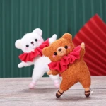 2012 Wholesale Wool Felting Starter Kit DIY Needlework Wool FeltKit Wool Yarn Roving For Needle Felting 3D Ballet Dancing Bear
