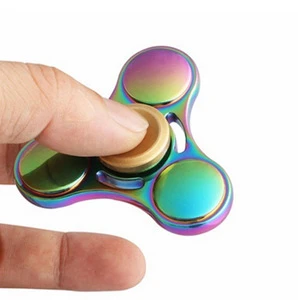 2017 new arrival metal brass Tri-Spinner fidget EDC toy anti stress fidget spinner hand spinners stress relief toy
