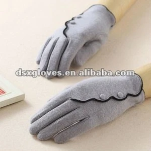 2018 Hot Sale Winter Wool Gloves for touch screen Female Gloves Grey Color Lace wrist