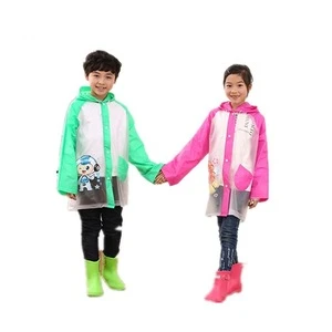 2019 Hot sale cartoons design outdoor colorful kids plastic PVC raincoat