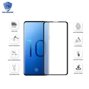 2019 Wholesale Fingerprint Lock Tempered Glass Screen Protector for Samsung S10/S10 Plus 9H High Clear Curved Edge Glass