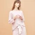 Import 2019 Womens pajamas new cotton comfortable round neck striped home clothes from China