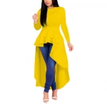2020 New Arrival Autumn European and American Fashion Evening Dress Lotus Leaf Edge Skirt Dresses