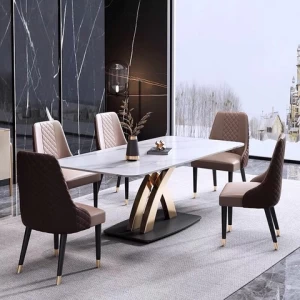 2020 New Design Rectangle Dining Table and Chair Living Room Furniture Long Dining Table