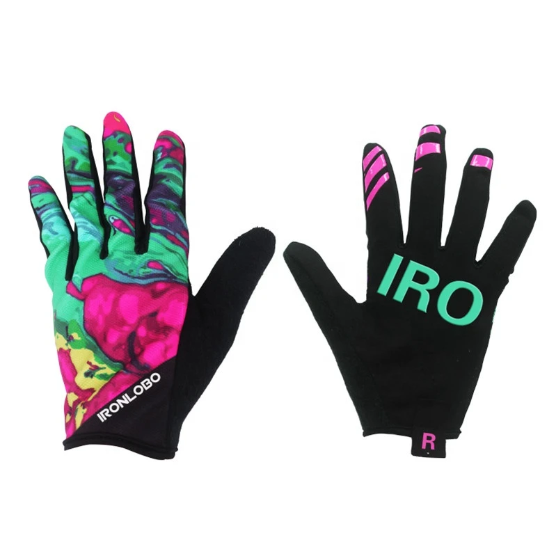 2020 New Design Stretch Full Finger Anti slip MTB Racing Gloves