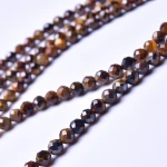 2020 New Wholesale 2mm 3mm 4mm Natural Round Faceted Yellow Tiger Eye Gemstone Loose Beads for DIY Women Jewelry JL-002-18