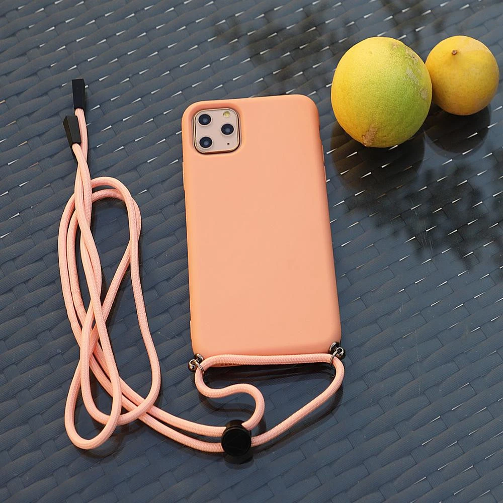2020 Wholesale Accessories For iPhone 11 Pro Max Necklace TPU Mobile Cover Colorful Shoulder Strap Phone Case
