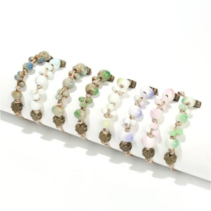 2020 Wholesale Fashion Rope Ceramic Beads Bracelet Glazed Jewelry Charm Bracelet Bangle Women