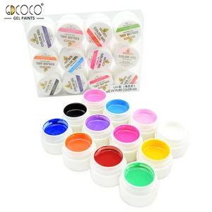 20200a GDCOCO 5G white bottle real manicure cheap price wholesale painting nail art 12 colors pure color uv gel set