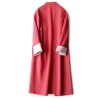 2020womens wool coat 100% double faced red ladies women winter cashmere full length wool coats
