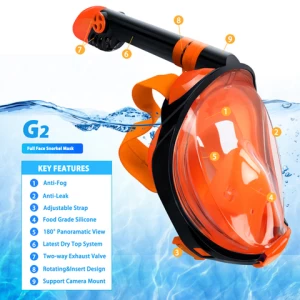 2021 Amazon Hot Selling Full Face Dry Diving Mask Snorkel Mask