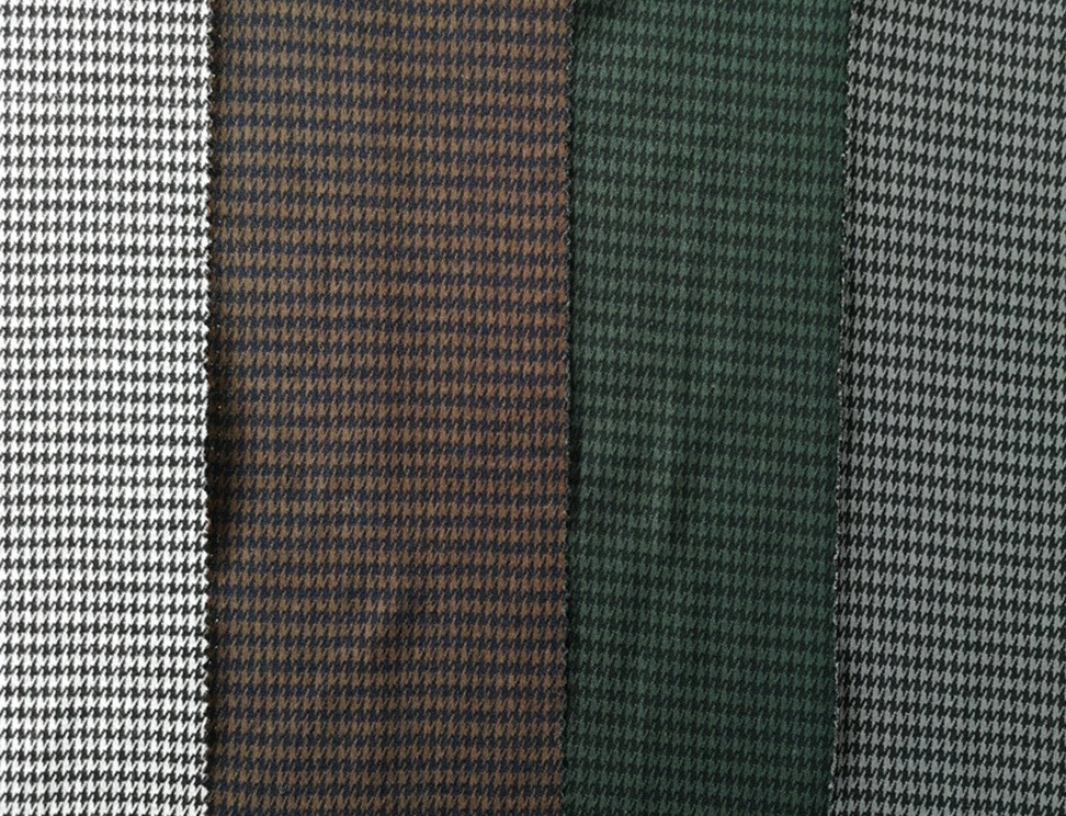 2021 China factory knitted houndstooth jacquard wool cotton polyester fabric for coats