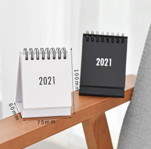 2021 DIY Mini desktop calendar multicolor office table coil calendar promotion gifts