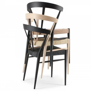 2021 New Modern Pe Rattan Stackable Outdoor Furniture Wood CHAIRS
