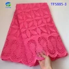2021 Tofine dry lace wholesale lace fabric 5yards cotton dress cloth with stones