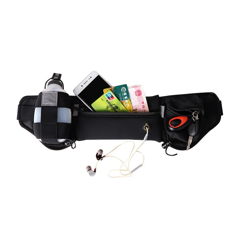 2021custom waist bag Waterproof Hiking Cycling Running Belt Waist Bag Sport Fanny Pack With Water Bottle Holder