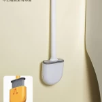 2022 New Design Detachable TPR Cheap price wall mounted black Silicone Bathroom Brush Toilet Cleaner With Holder Set