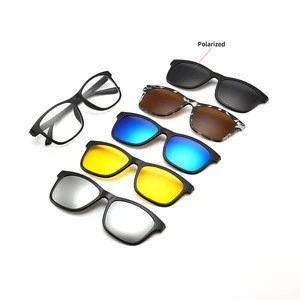 2201A Superhot Eyewear 5 in 1 Magnet Polarized Sunglasses Interchangeable Magnetic Clip On Glasses