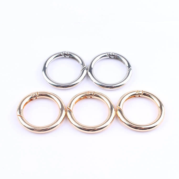 25mm DIY Luggage Bag Hardware Accessories Hook Rose Gold Open Ring Buckle Opening Spring O Ring