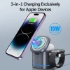 3 In 1 15w Magnetically Wireless Charging Stand For Iphone 12 13 14 15  Watch Earbuds Magnetically Phone Stand Qi Charger