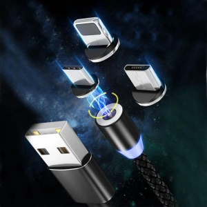 3 in 1 magnetic line of force  magnetic suction wire 1M 2M Cell Phone 3 In 1 Magnetic USB Cable Charging line