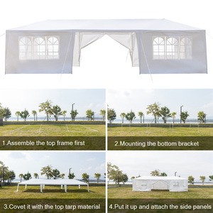 3 x 9m Eight Sides Two Doors Waterproof Tent with Spiral Tubes Useful Durable Sun Shelter for Outdoor Outside