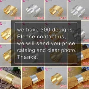300 designs metal gold wholesale plain napkin ring for hotel wedding / golden napkin holder cheap from China factory