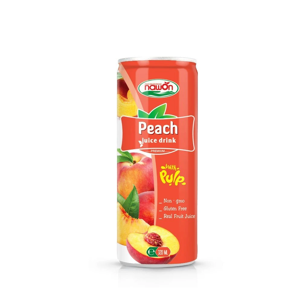 320ml NAWON Peach Juice Drink with pulp non gmo gluten free real fruit juice