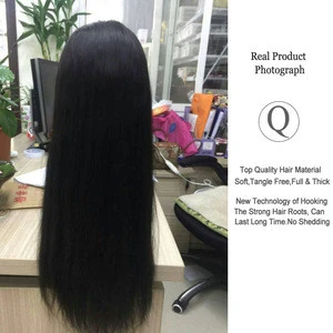 360 straight full lace wigs for black women, 150% density Brazilian straight wig