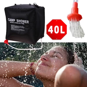 40L Outdoor Solar Heat Camping Shower Bag Solar Shower Hiking Water bag Pipe Bag