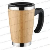 450ml 100% natural bamboo coffee or tea drinking cup single use with handle