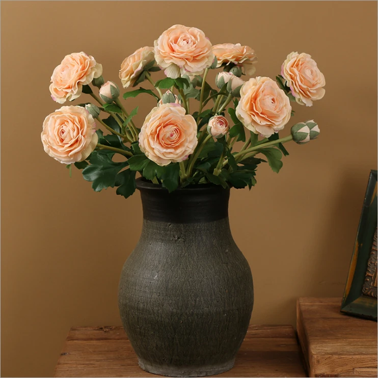 5 brabches 10 flower-head camellia bulk artificial silk rose artificial plastic decorative flower home decoration