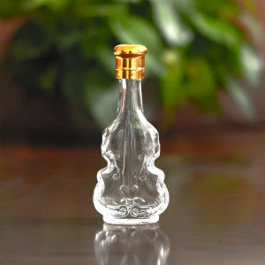 50ml Mini Violin Shaped Clear Glass Bottle with Metal Lid For Essential oil bottle Glass Perfume Bottle