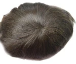 6 inch Hair 100% Brazilian Remy Human Hair Toupee Replacement System Natural Black Color Human Hair Toupee for Men