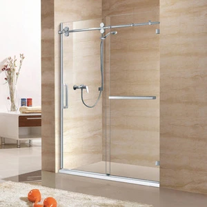 60&quot; Width Frameless Twin Pulley Glass Sliding Shower Door  D31A