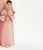 Import 6101 2024 hot selling new design Islamic Muslim new family wear abaya long sleeve flower with Scarf Pink from China