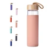 650ml Glass Tumbler Glass Bottle With Bamboo Lid