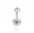 Import 6mm Belly Button Rings CZ Short Navel Ring Surgical Steel Curved Navel Barbell Body Piercing Jewelry from China