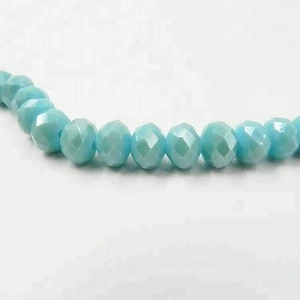 6x8mm decorating crystal glass cutting faceted flat beads for bracelet
